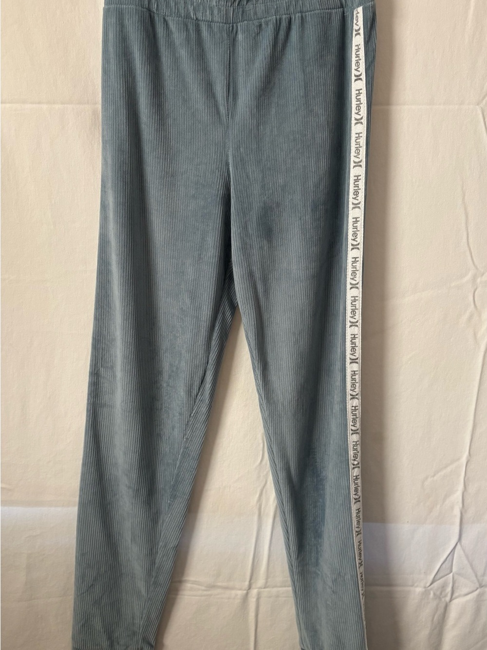 Hurley Slate Blue Corduroy Track Pants with Logo Side Tape
